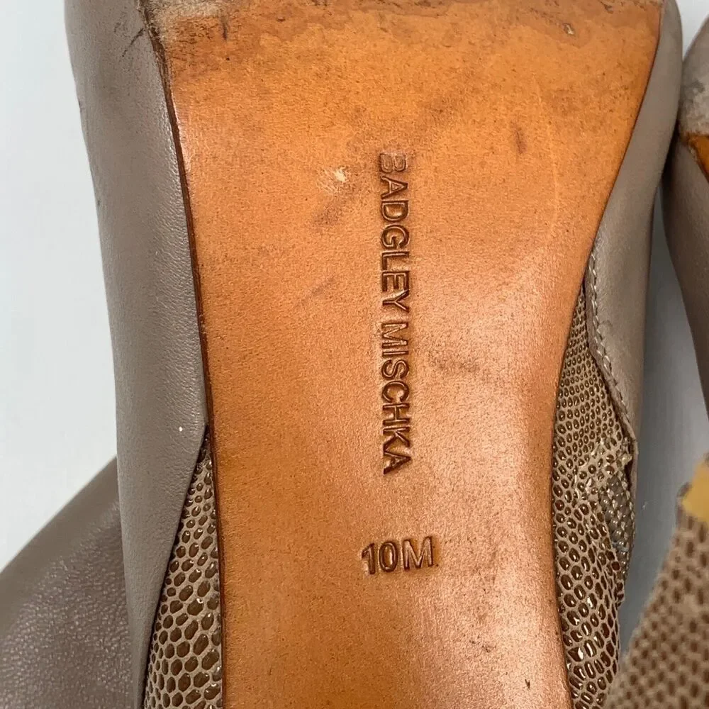 Badgley Mischka‎ Womens 10 Zip Ankle Boots Booties Boho Stiletto Pin Up Leather